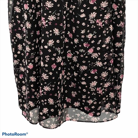 BCBGeneration A-Line Halter Mini Dress NWT Size Small Floral Ruffle Cocktail - Picture 13 of 16